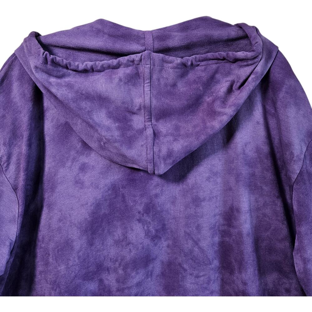 CHICO'S Weekends 3 Women's XL Hoodie Top 1/4 Zip Purple Tie Dye Cotton Blend 46" - Picture 6 of 8